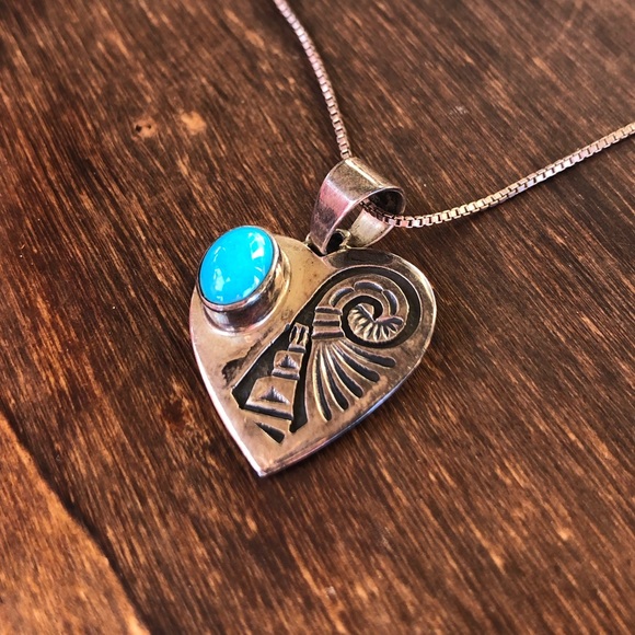 Vintage Jewelry - Vintage Coral Levaldo Sterling Turquoise Necklace